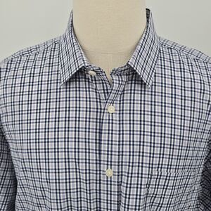 UNTUCKit Prunier Blue Check Short Sleeve Shirt Men's XXXL